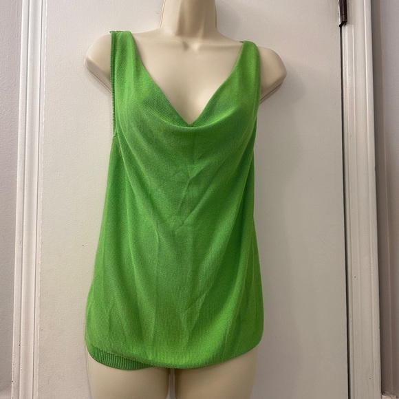 Etcetera Green Knit Tank Top Sleek & Sustainable Sleeveless Knitwear Size Small - Picture 3 of 11